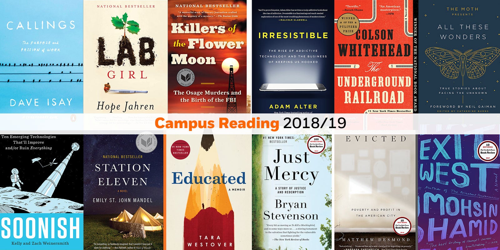 What Students Will Be Reading: Campus Common Reading Roundup, 2018-19