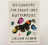 book cover for No-Country-for-Eight-Spotted-Butterflies against a purple and tan background