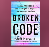 pink background with book cover for Broken Code at the forefront