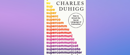 book cover for Supercommunicators against a purple background