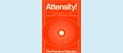 book cover of Attensity! against a blue background
